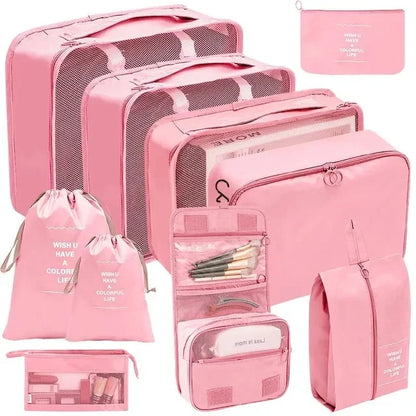 Gardez vos affaires bien organisées et gagnez de la place dans vos valises grâce à cet ensemble pratique de sacs de rangement. 
Disponible en plusieurs couleurs et tailles (7, 8, 9 ou 10 pièces).
