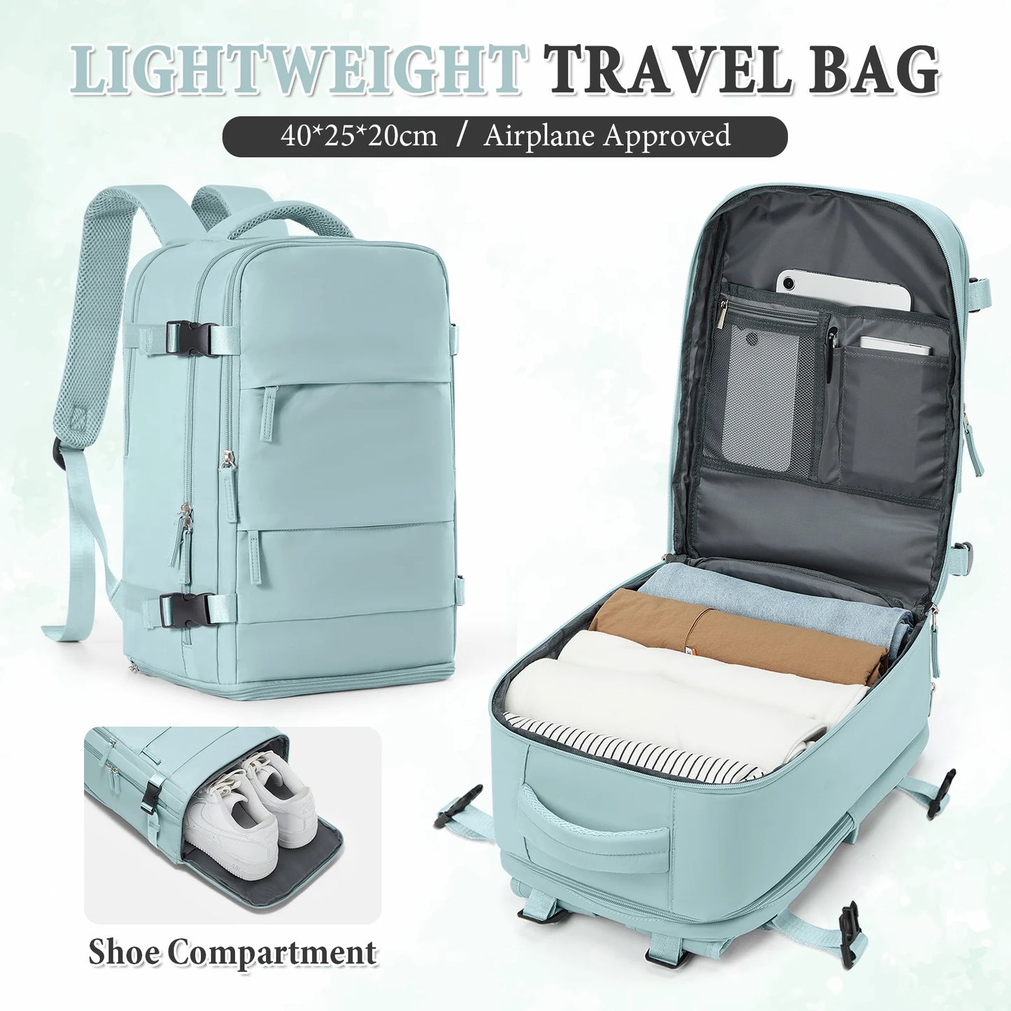 Sac à Dos de Voyage Cabine – Imperméable & Multi-Compartiments (40×20×25 cm)